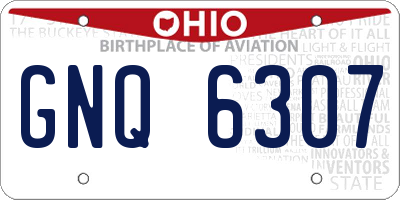 OH license plate GNQ6307