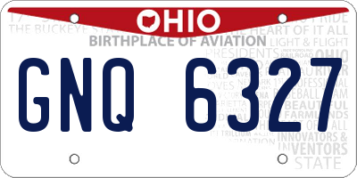 OH license plate GNQ6327