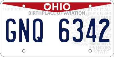 OH license plate GNQ6342
