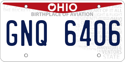 OH license plate GNQ6406