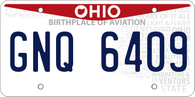 OH license plate GNQ6409