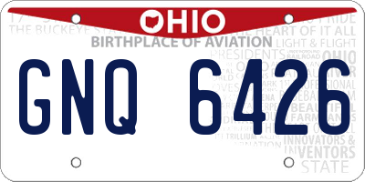 OH license plate GNQ6426