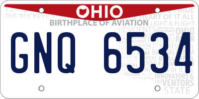 OH license plate GNQ6534