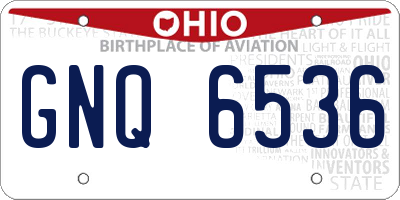 OH license plate GNQ6536