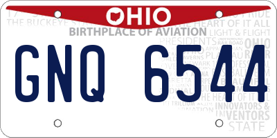 OH license plate GNQ6544