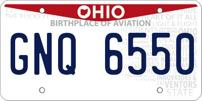 OH license plate GNQ6550