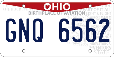 OH license plate GNQ6562