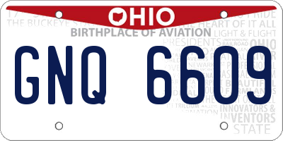 OH license plate GNQ6609