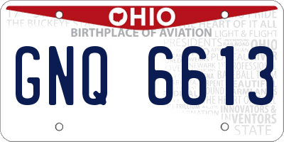 OH license plate GNQ6613