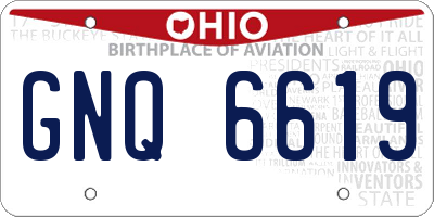 OH license plate GNQ6619