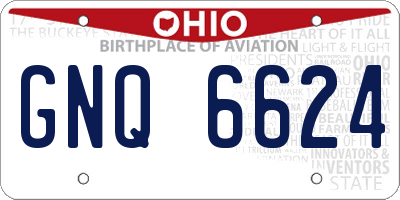 OH license plate GNQ6624