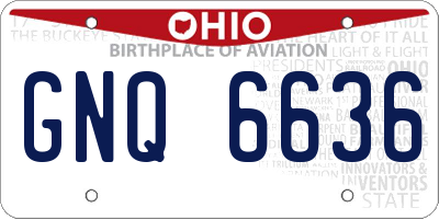 OH license plate GNQ6636