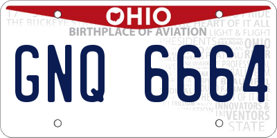 OH license plate GNQ6664