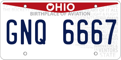 OH license plate GNQ6667