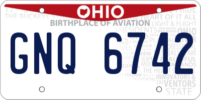 OH license plate GNQ6742