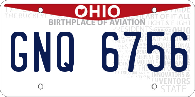 OH license plate GNQ6756
