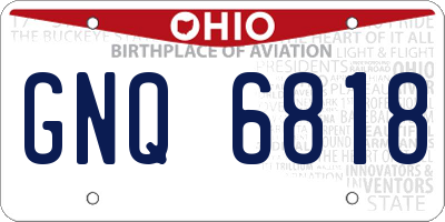 OH license plate GNQ6818