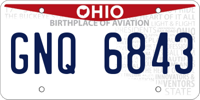 OH license plate GNQ6843