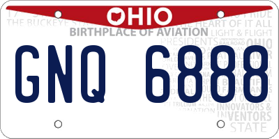 OH license plate GNQ6888