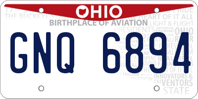 OH license plate GNQ6894