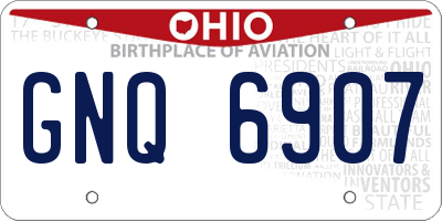 OH license plate GNQ6907