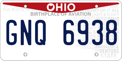 OH license plate GNQ6938