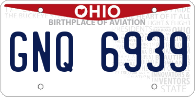 OH license plate GNQ6939