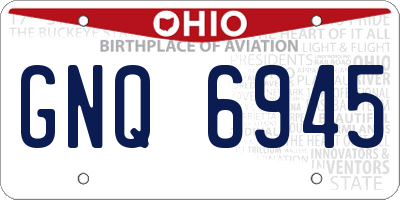 OH license plate GNQ6945