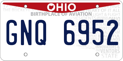 OH license plate GNQ6952