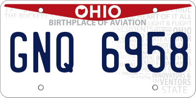 OH license plate GNQ6958