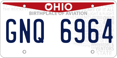 OH license plate GNQ6964