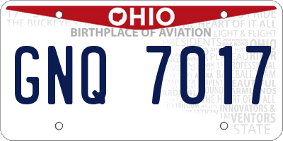 OH license plate GNQ7017