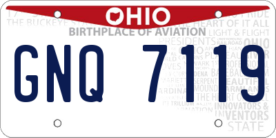 OH license plate GNQ7119