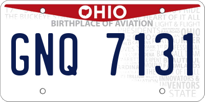 OH license plate GNQ7131