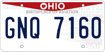 OH license plate GNQ7160