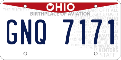 OH license plate GNQ7171