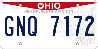 OH license plate GNQ7172