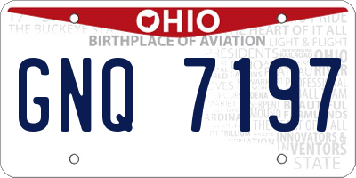 OH license plate GNQ7197