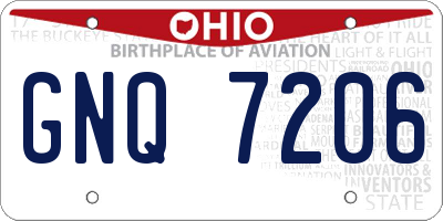 OH license plate GNQ7206