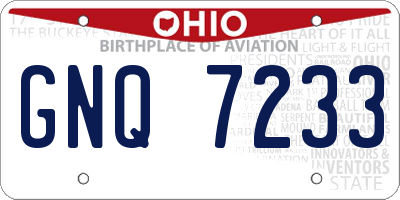 OH license plate GNQ7233