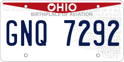 OH license plate GNQ7292
