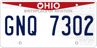 OH license plate GNQ7302