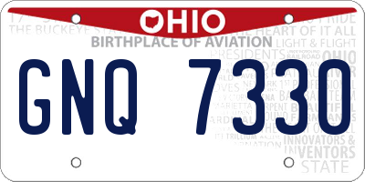 OH license plate GNQ7330