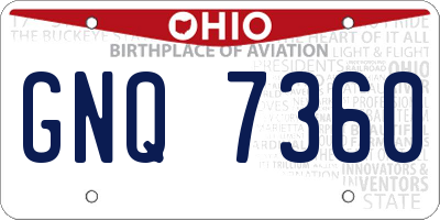 OH license plate GNQ7360