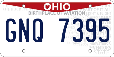 OH license plate GNQ7395