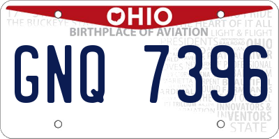 OH license plate GNQ7396