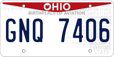 OH license plate GNQ7406