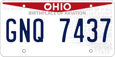 OH license plate GNQ7437