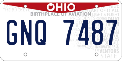 OH license plate GNQ7487