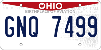 OH license plate GNQ7499